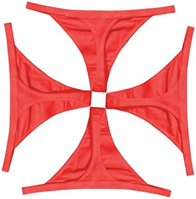 Cotton Whisper Women's Ladies Thong Panties Various Styles (Pack of 4) Red M/L