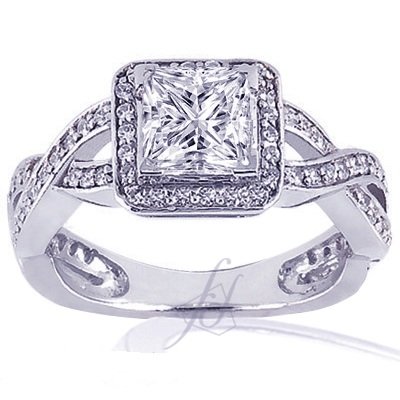 1.40 Ct Princess Cut Diamond Engagement Ring 
