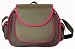 Little Company Hard Shell Shoulder Bag in Olive with Bright Pink