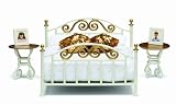 Lundby 1:18 Scale Dolls House Smaland Brass Bed Set