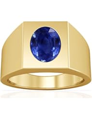 14K Yellow Gold Oval Cut Blue Sapphire Solitaire Ring (GIA Certificate)