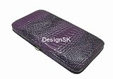 WOMEN'S WALLET SNAKE SKIN HARD CASE CLUTCH BY DESIGNSK (PURPLE)