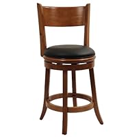 Boraam 45124 Palmetto Swivel Stool, 24-Inch, Fruitwood