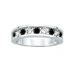 14K White Gold 7/8 ct. Alternating Black and White Diamond Wedding Band