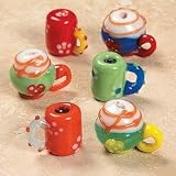 2 - Coffee & Latte Mug Lampwork Glass Beads