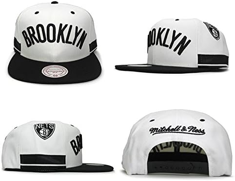 Brooklyn Nets XL Logo 2-Tone Snapback Adjustable Hat-Black/White
