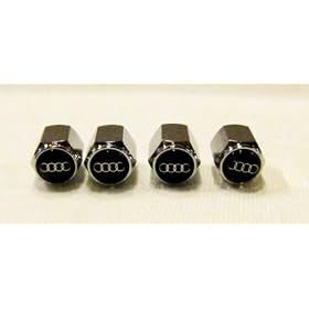 Audi Steel Chrome Tire Valve Caps (4pcs)