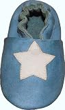 Tibet PLATEAU soft sole infant full grain baby shoes SUEDE white star blue