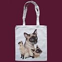 Siamese Print Shoulder Tote Bag