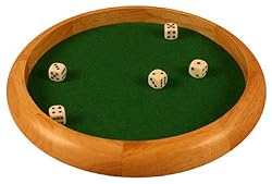 Wooden 11.5" Dice Tray w/5 Dice