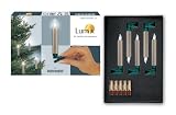 Krinner 74115 Kabellose Christbaumkerze Lumix - 5er Set champagner, weisses Licht