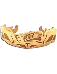 14K Yellow Gold Northwest Coast Native American Spread Eagle Bracelet. Made in USA.