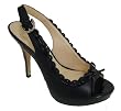 Coach Antonia Bull Leather Platform 4.75" High Heel Pump Open Toe Sandal Shoes Black 8.5