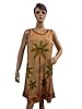 Womans Sleeveless Caftan Dress Gold Stonewashed Rayon Sun Dresses