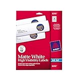 Avery® Matte White High-Visibility Labels for Inkjet Printers, 1-1/2 Inch Diameter, Pack of 400 (8293)