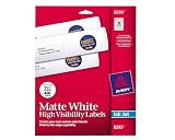 Avery® Matte White High-Visibility Labels for Inkjet Printers, 1-1/2 Inch Diameter, Pack of 400 (8293)