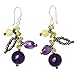 NOVICA Multi-Gem Amethyst Silver Plated Glass Beaded Earrings 'Lanna Exuberance'