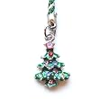 Cell Phone/ Camera / Bag/ Charm Strap Beautiful Colorful Diamond Green Tree