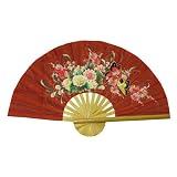 Hand-painted Folding Decorative Wall Fan - Butterfly & Flower Design