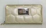 Marc By Jacobs Dr Q Quilty Metal Gold Zip Around Wallet