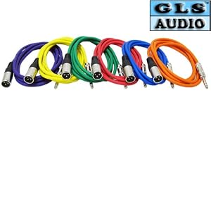 GLS Audio 6ft Patch Cable Cords - XLR Male To 1/4