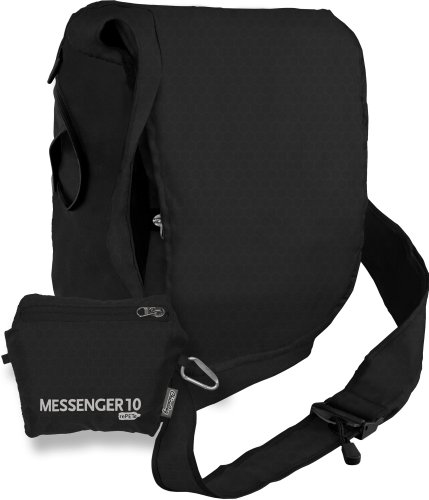 ChicoBag Reusable Messenger10 Repete Shopping Tote (Honeycomb Black, Bag Handle 17-29-Inch, Bag Body 13-Inch x 11.5-Inch, Pouch 5-Inch x 6.5-Inch) On Sale