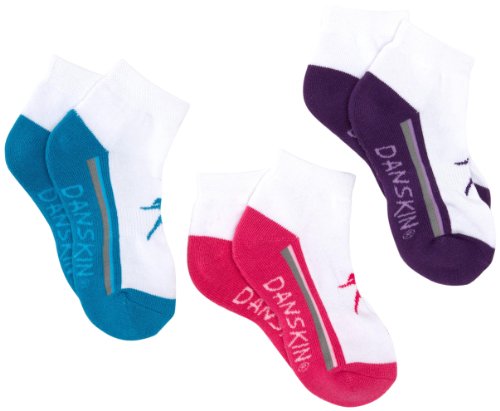 Danskin Girls 7-16 3 Pack Girls White/multi Colored Socks