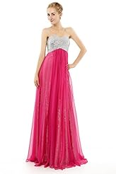 Strapless Open-Back Chiffon Empire   Waistline Evening Dress/Bridesmaid Dress/Prom Dress/Wedding Party Dress 