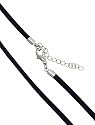 Black Leather Cord Necklace with extender - 3.0MM (16" - 20" Length Available)