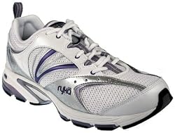 Ryka Womens Pursuit White/Metallic Twilight Blue/Chrome Silver/Black Running
