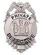 2.5 inches Metal Silver Private Detectiv