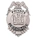 2.5" Metal Silver Private Detective Badge Costume Accessory