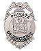 2.5 inches Metal Silver Private Detectiv