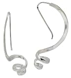 ACOMO 925 Sterling Silver 2" Funky Corkscrew Spiral Earrings