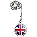 United Kingdom Great Britain Union Jack Country Flag Ceiling Fan and Light Pull Chain