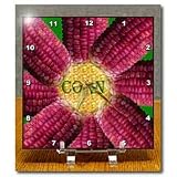 Red Corn Pattern - 6x6 Desk Clock
