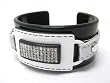 AWESOME And Lovely Wide & Thick Black Cuff Bracelet with Ice Crystal Rows