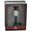 Timex 21912 Women's Oval Gold-Tone Dress Watch with Black Genuine Leather Band - IN Attractive GIFT BOX