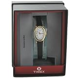 Timex 21912 Women's Oval Gold-Tone Dress Watch with Black Genuine Leather Band - IN Attractive GIFT BOX