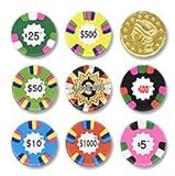 IMAGE OF Premium Chocolate Casino Poker Chips - Bag of 345 Pcs - Assorted