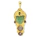 22k Gold Overlay Multi-Gemstone Face Pendant by Sajen