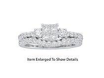 Stunning 2 Piece 14K. White Gold 1.36 Ctw Diamond Wedding Set For Her ** BLOWOUT SALE **