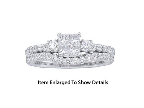 Stunning 2 Piece 14K. White Gold 1.36 Ctw Diamond Wedding Set For Her ** BLOWOUT SALE **