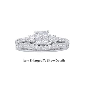 Stunning 2 Piece 14K. White Gold 1.36 Ctw Diamond Wedding Set For Her *BLOWOUT... by JSJ
