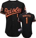 Brian Roberts Jersey: Adult Majestic Alternate Black Authentic Cool Base&Atilde;&cent;"&Acirc;&cent; Baltimore Orioles Jersey with Oriole Park at Camden Yards 20th Anniversary Patch