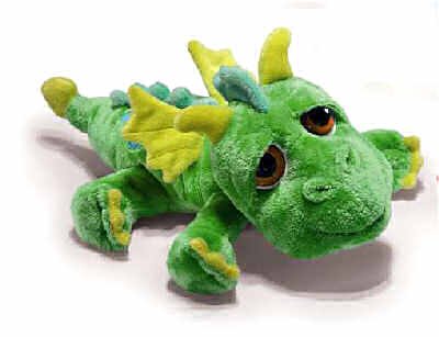 Childrens Toyshop  Toys : Plush Peepers Green Dragon 15"