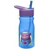 Zak! Designs Tritan Water Bottle with Flip-Up Spout and Straw with Oh from Home, Break-resistant and BPA-free Plastic, 16.5 oz.