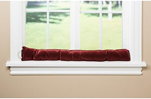 Heavy Duty Cord Draft Blocker - Save Energy - Keep The Cold Out - 36-in (Burgundy Ribbed)