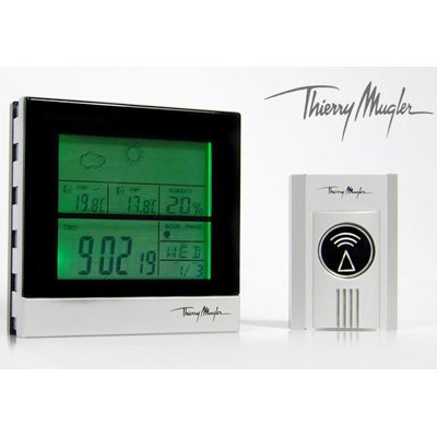 Wireless Thierry Mugler Weather Station Clock & Sensor