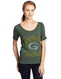 NFL Women's Green Bay Packers Heather Vintage Thermal Sleeve Athletic Tee (Hunter, Large)